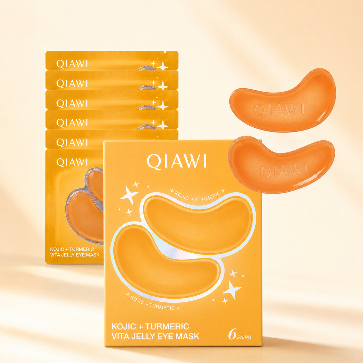 QIAWI Kojic + Turmeric Vita Jelly Eye Mask — 6 Pairs