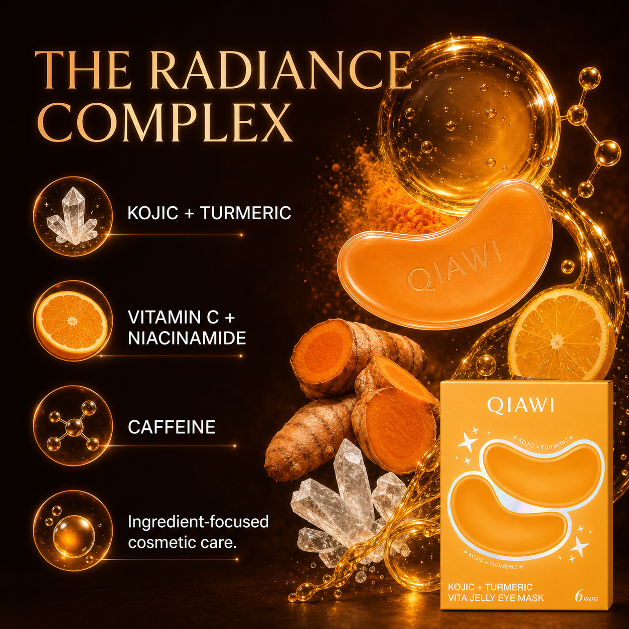 QIAWI Kojic + Turmeric Vita Jelly Eye Mask — 6 Pairs