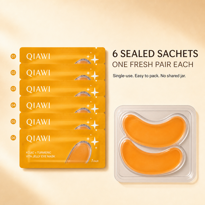 QIAWI Kojic + Turmeric Vita Jelly Eye Mask — 6 Pairs