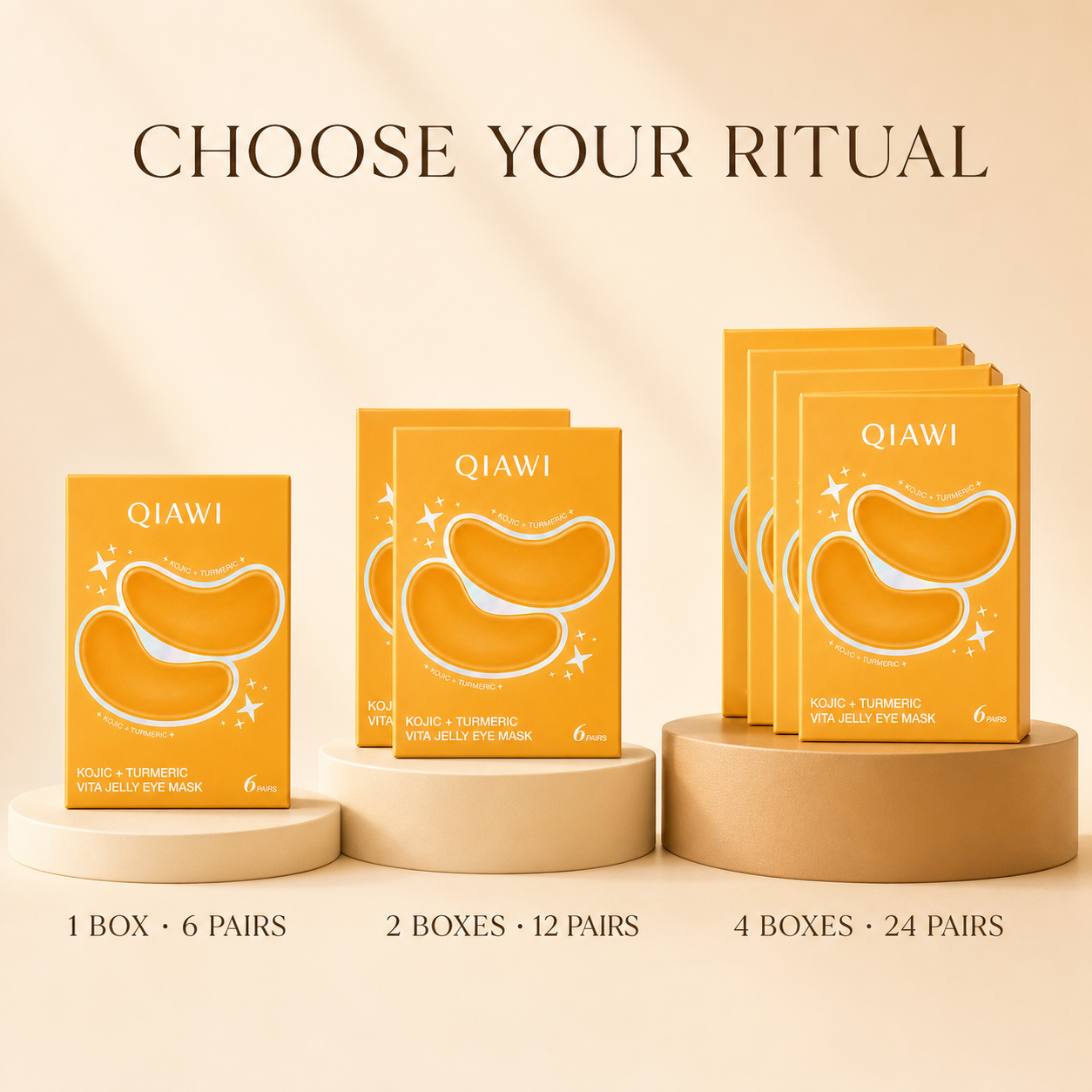 QIAWI Kojic + Turmeric Vita Jelly Eye Mask — 6 Pairs