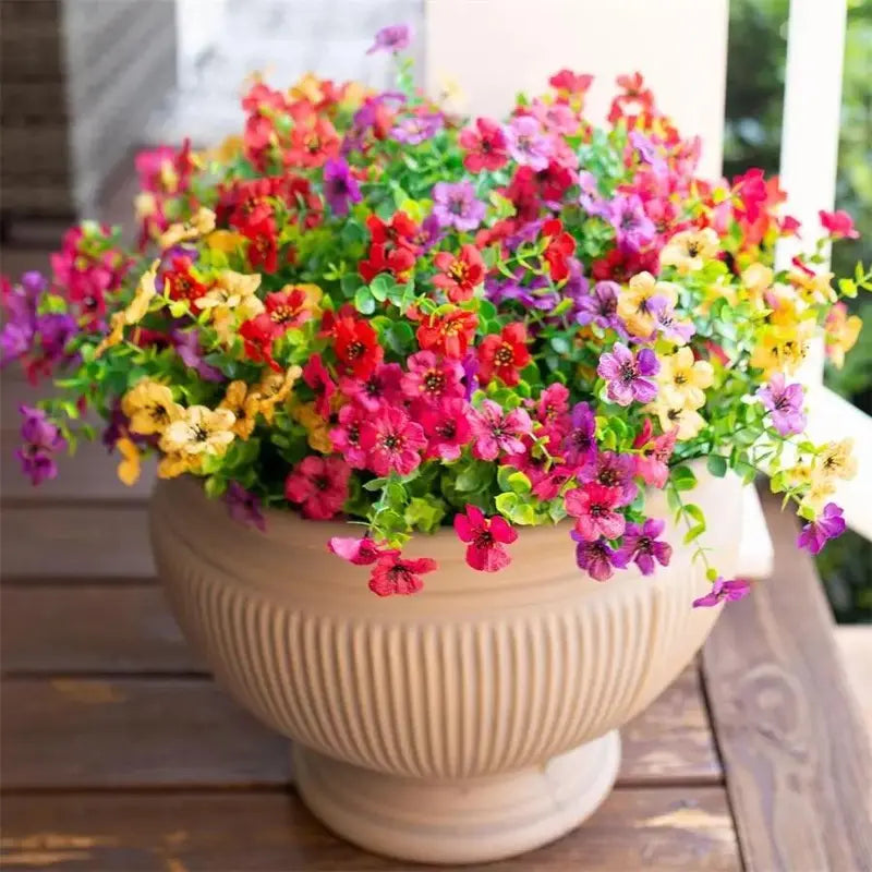 🌸 50% OFF | UV Resistant Artificial Flower Bouquet – 6/12/24pcs Colorful Garden Decor