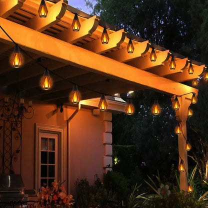 🔥 50% OFF | 42FT Solar Flame 15-LED String Lights – Waterproof Outdoor Decor