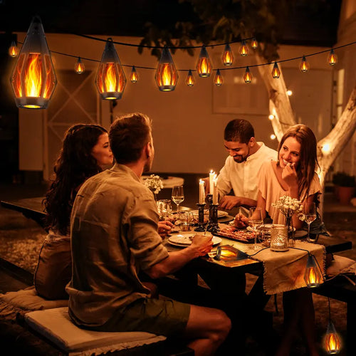 🔥 50% OFF | 42FT Solar Flame 15-LED String Lights – Waterproof Outdoor Decor