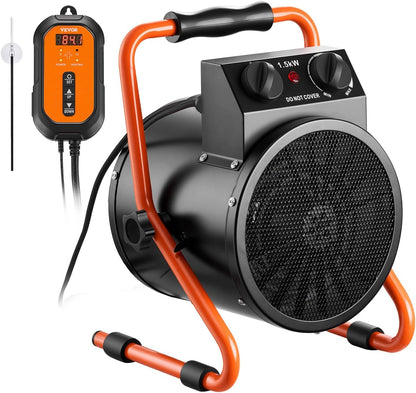 1500W GREENHOUSE HEATER Thermostat Control • 25° Adjustable • IPX4 Water Resistant