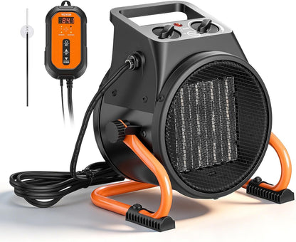 1500W GREENHOUSE HEATER Thermostat Control • 25° Adjustable • IPX4 Water Resistant