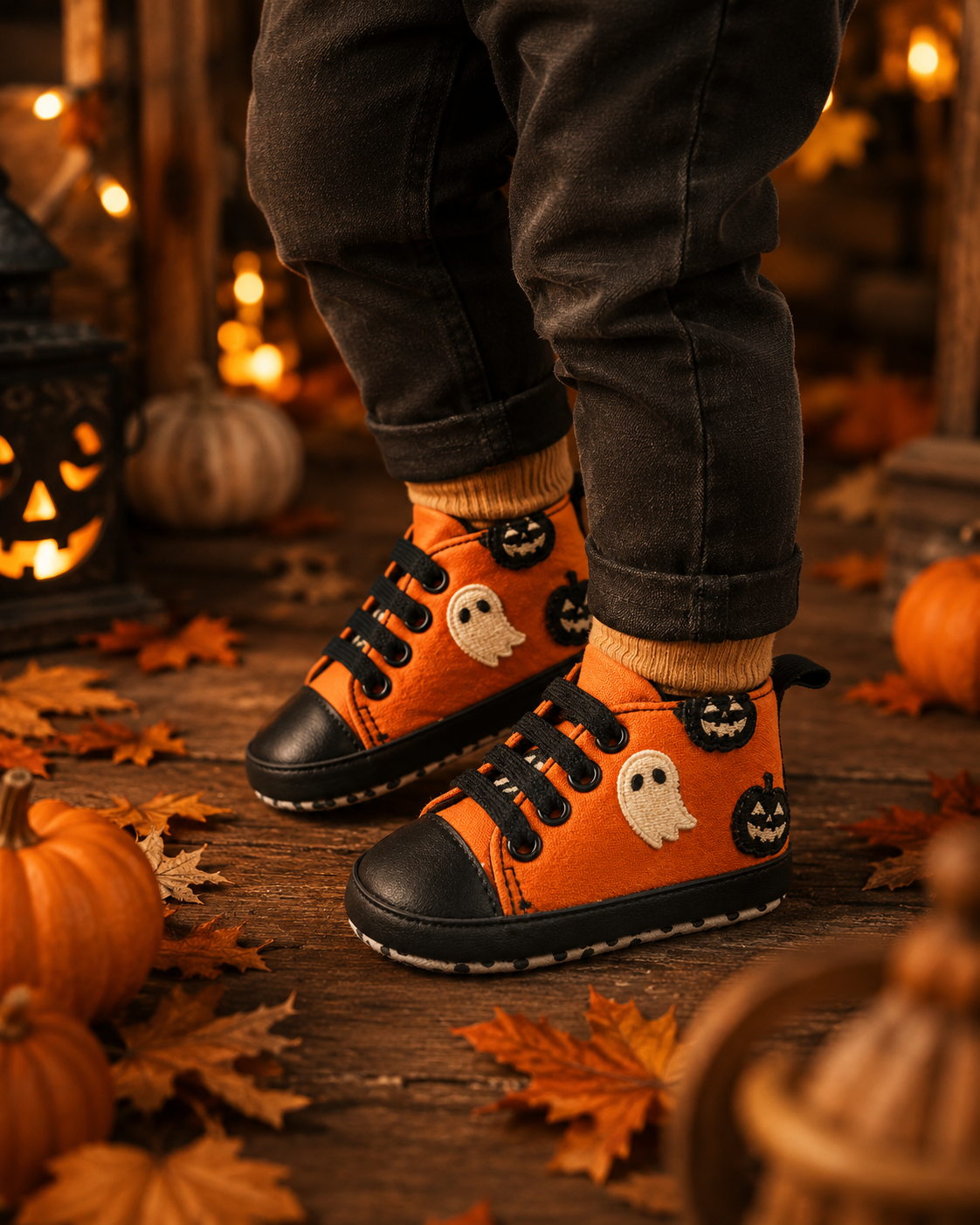 🎃 The Little Boo Halloween Embroidered Sneakers™