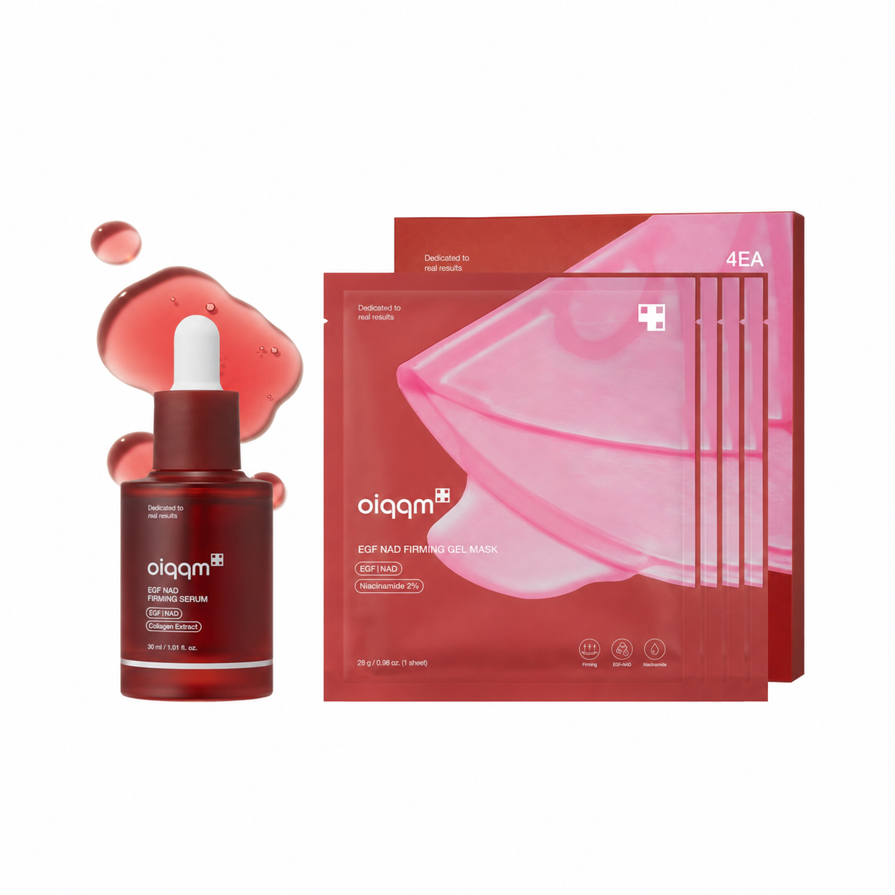 [NEW] OIQQM NAD+ EGF Power Duo | Firming Serum & Gel Mask with NAD+, EGF & Collagen Extract | Helps Improve the Look of Fine Lines, Elasticity, Firmness and Radiance | Plumping Anti-Aging Skincare Set