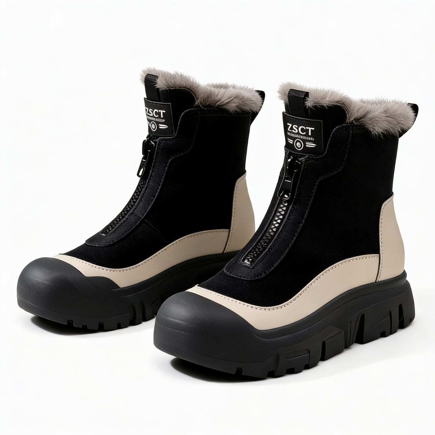 Winterlaarzen met zijrits en warme voering