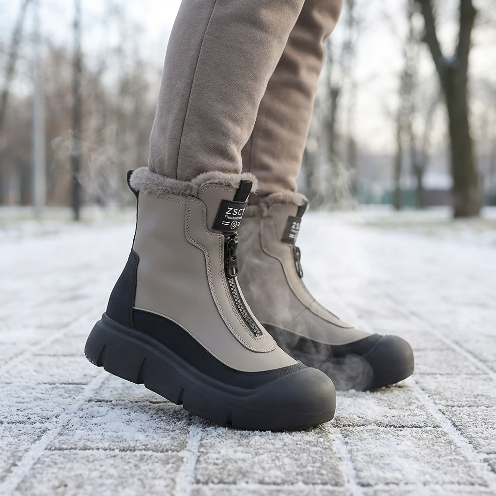 Winterlaarzen met zijrits en warme voering