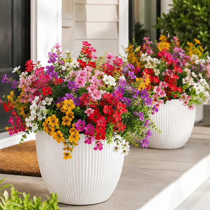🌸 50% OFF | UV Resistant Artificial Flower Bouquet – 6/12/24pcs Colorful Garden Decor