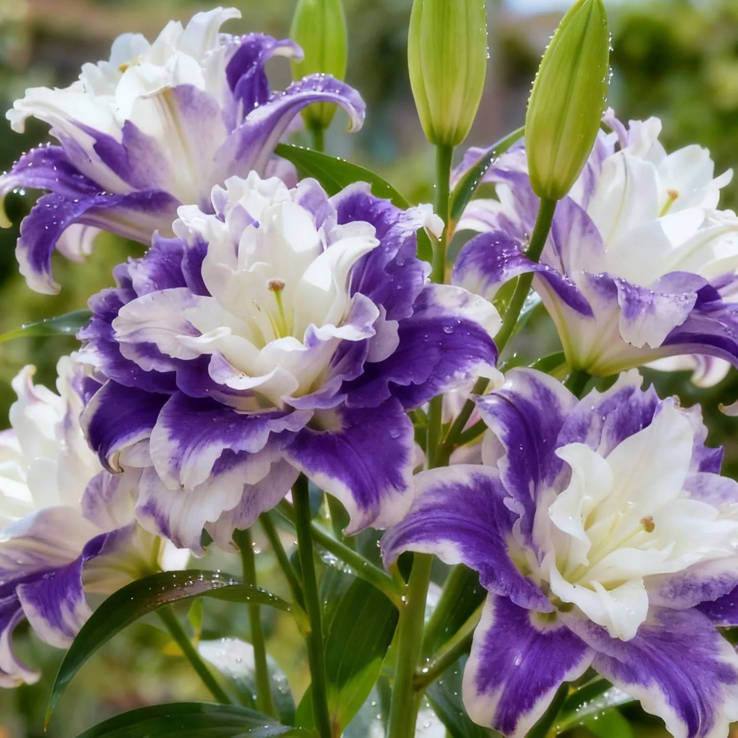 Double-petaled bicolor fragrant lily Bulbs—Fresh and Sweet