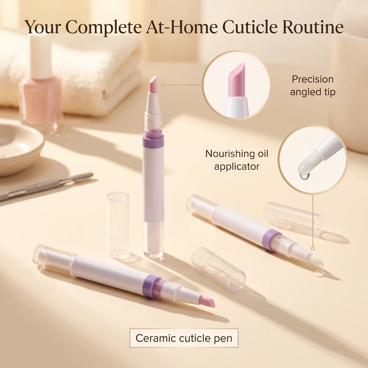 SALON-GRADE TOOLS · 2-IN-1 PEN SET · GEL & ACRYLIC SAFE